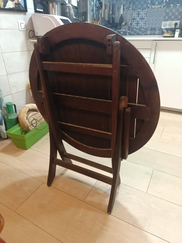 Mesa redonda 80 cms teka plegable