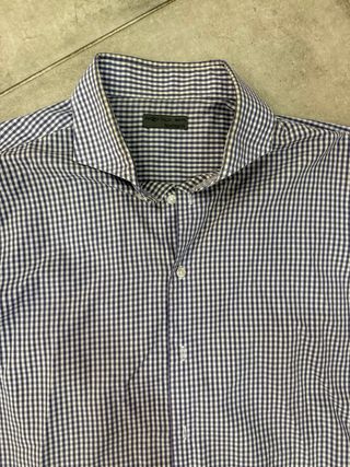 Camicia uomo quadri blu e bianchi