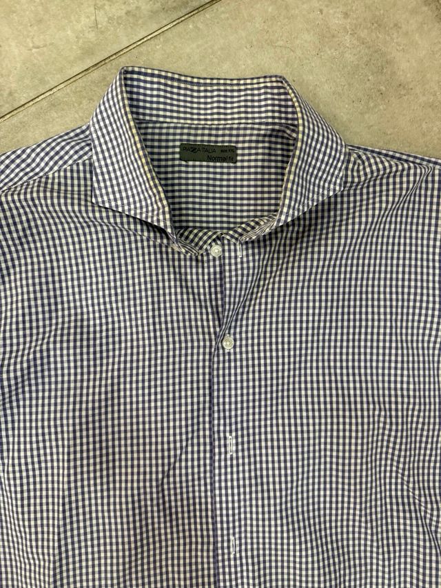 Camicia uomo quadri blu e bianchi