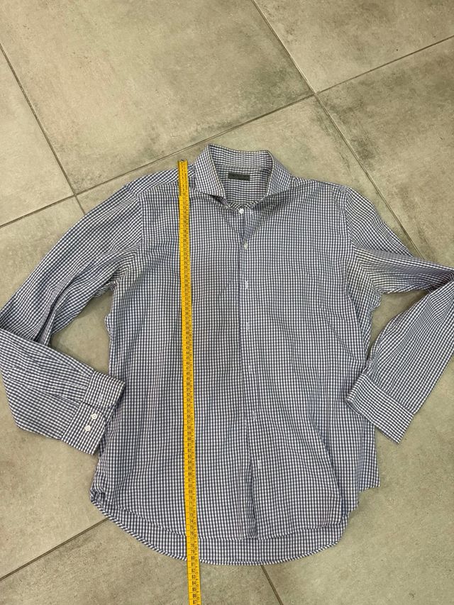 Camicia uomo quadri blu e bianchi