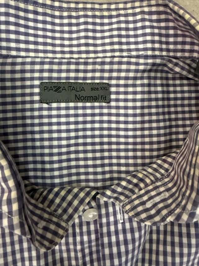 Camicia uomo quadri blu e bianchi