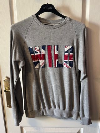 Sudadera springfiel Gris con Bandera UK