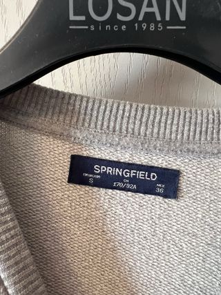 Sudadera springfiel Gris con Bandera UK