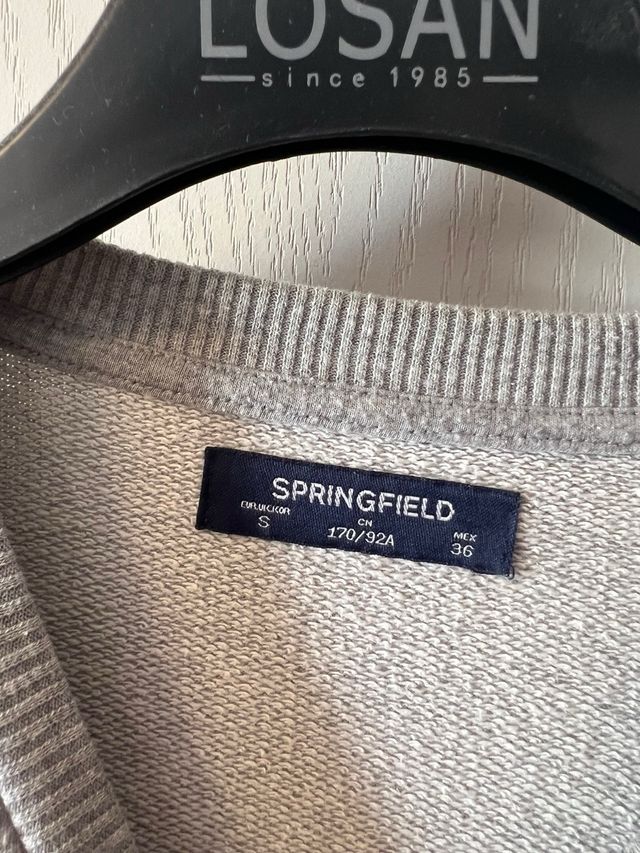 Sudadera springfiel Gris con Bandera UK