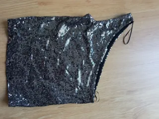 Top lentejuelas plateadas Stradivarius