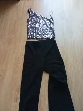 Top lentejuelas plateadas Stradivarius