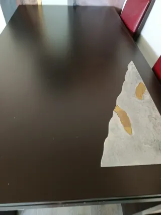 Mesa extensible madera maciza y sillas