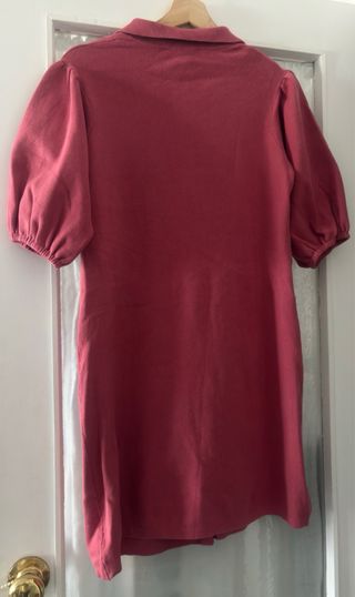 Vestido Zara Rojo Manga Abullonada