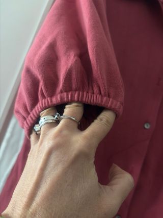 Vestido Zara Rojo Manga Abullonada