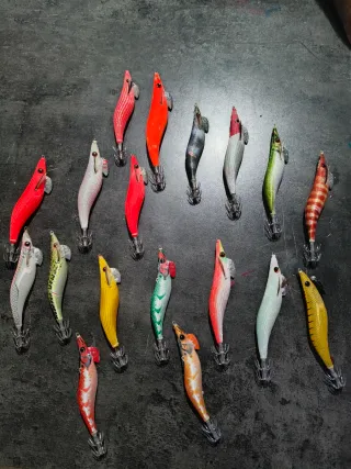 Lote señuelos pesca calamar
