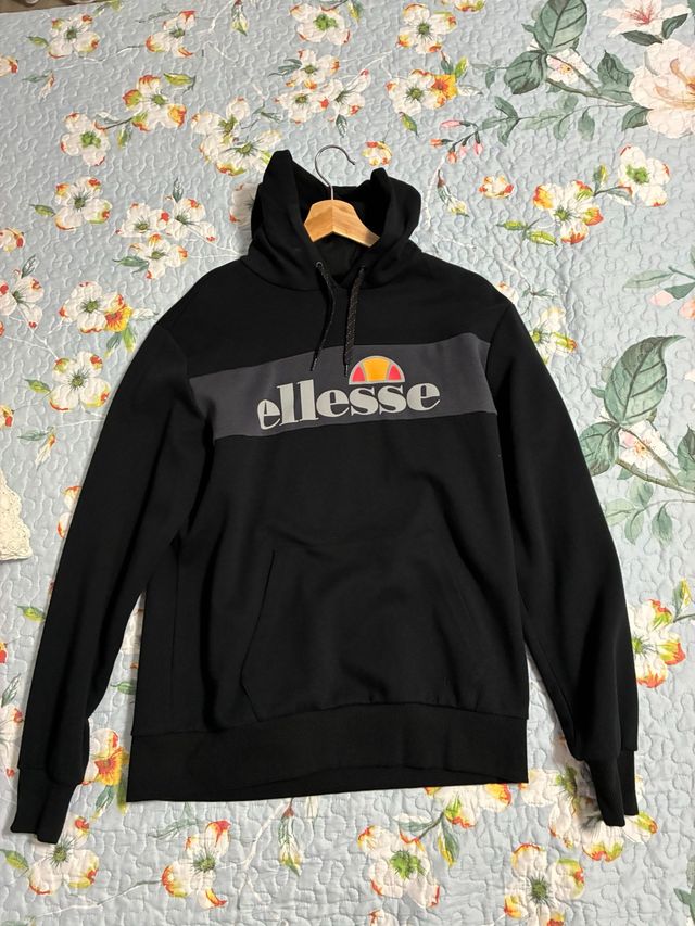 Sudadera Ellesse Negra con Banda Gris