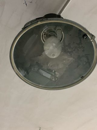 2 Lampioni Industriali Vetro Metallo