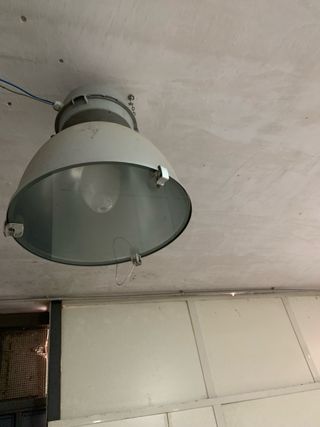 2 Lampioni Industriali Vetro Metallo