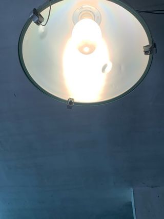 2 Lampioni Industriali Vetro Metallo