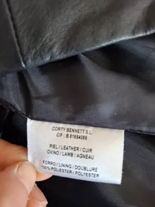Chaqueta de cuero tres cuartos mujer