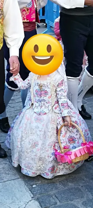 Traje Fallera 3 años Manteletas Plata