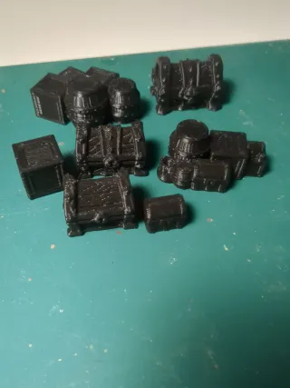 Escenografía PLA Mordheim Cajas y Barriles