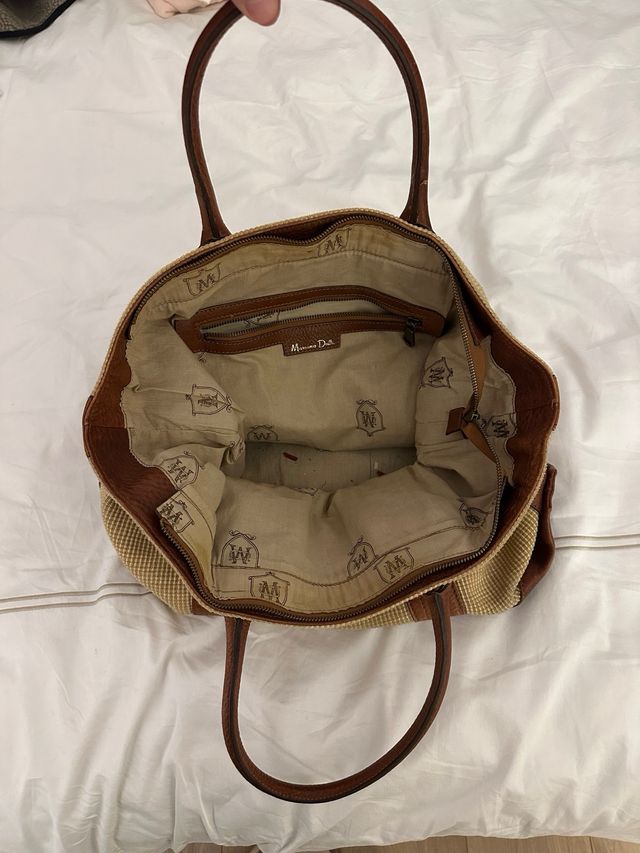 Bolso Massimo Dutti Beige y Marrón