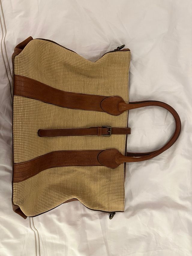 Bolso Massimo Dutti Beige y Marrón