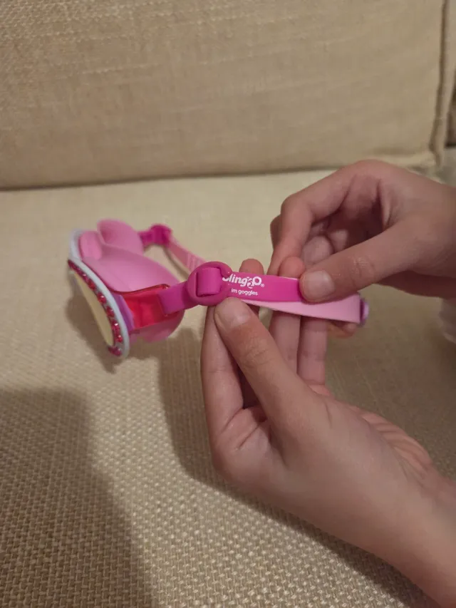 Gafas de buceo niña rosa con abalorios