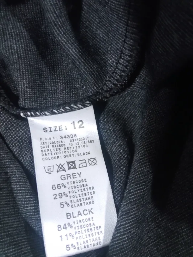 Vestido vintage negro/gris con cinturón