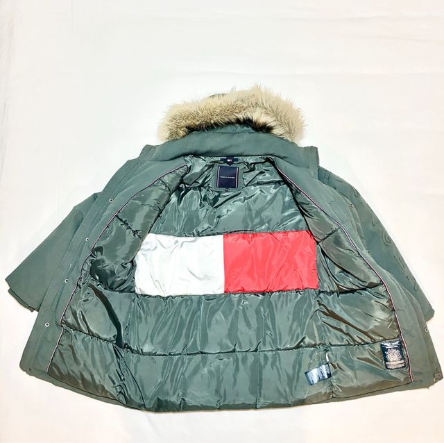 Parka Tommy Hilfiger verde con capucha talla 164