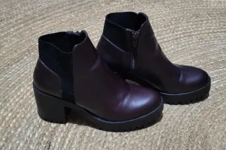 Botín Zara Burdeos Tacón Track