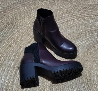 Botín Zara Burdeos Tacón Track