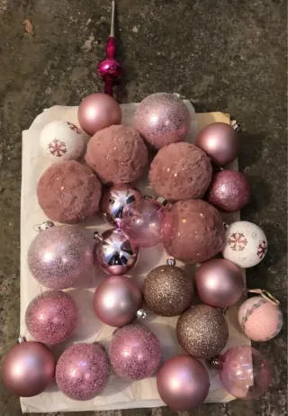 Set palline natalizie rosa