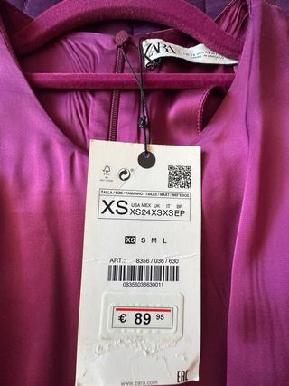 Vestido Zara Morado Largo