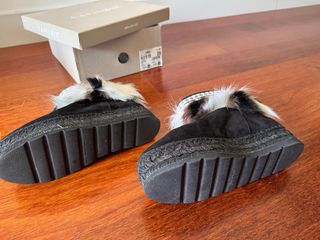 Botines boho negros con pelo talla 39