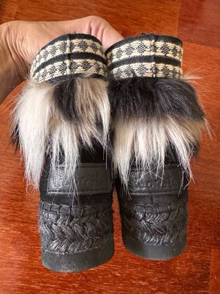 Botines boho negros con pelo talla 39