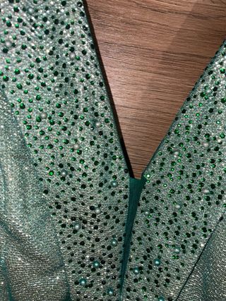 Vestido largo verde brillante