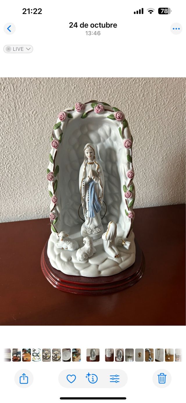 Figura Virgen de Lourdes Porcelana