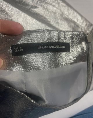 Falda plateada metalizada