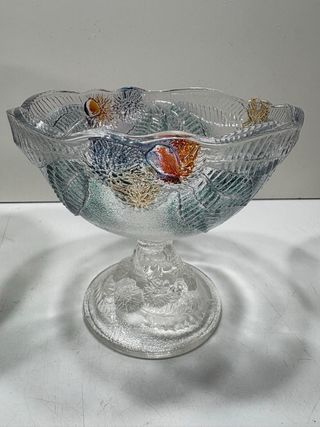 6 copas de postre de cristal decoradas