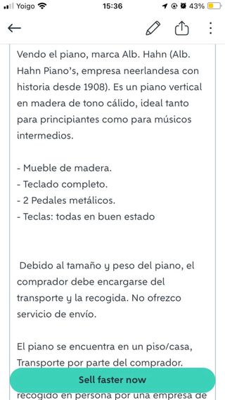 Piano vertical madera