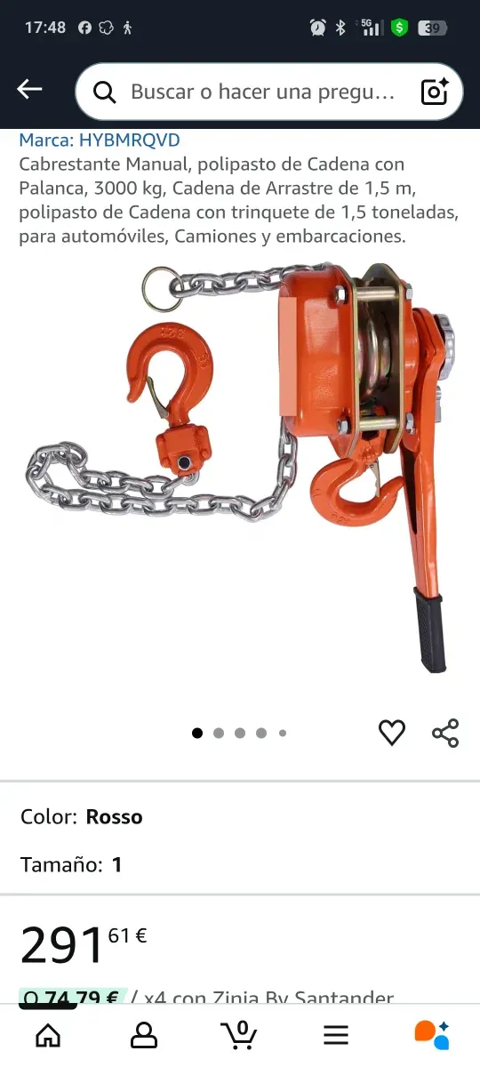 Polipasto Manual VEVOR 3000kg