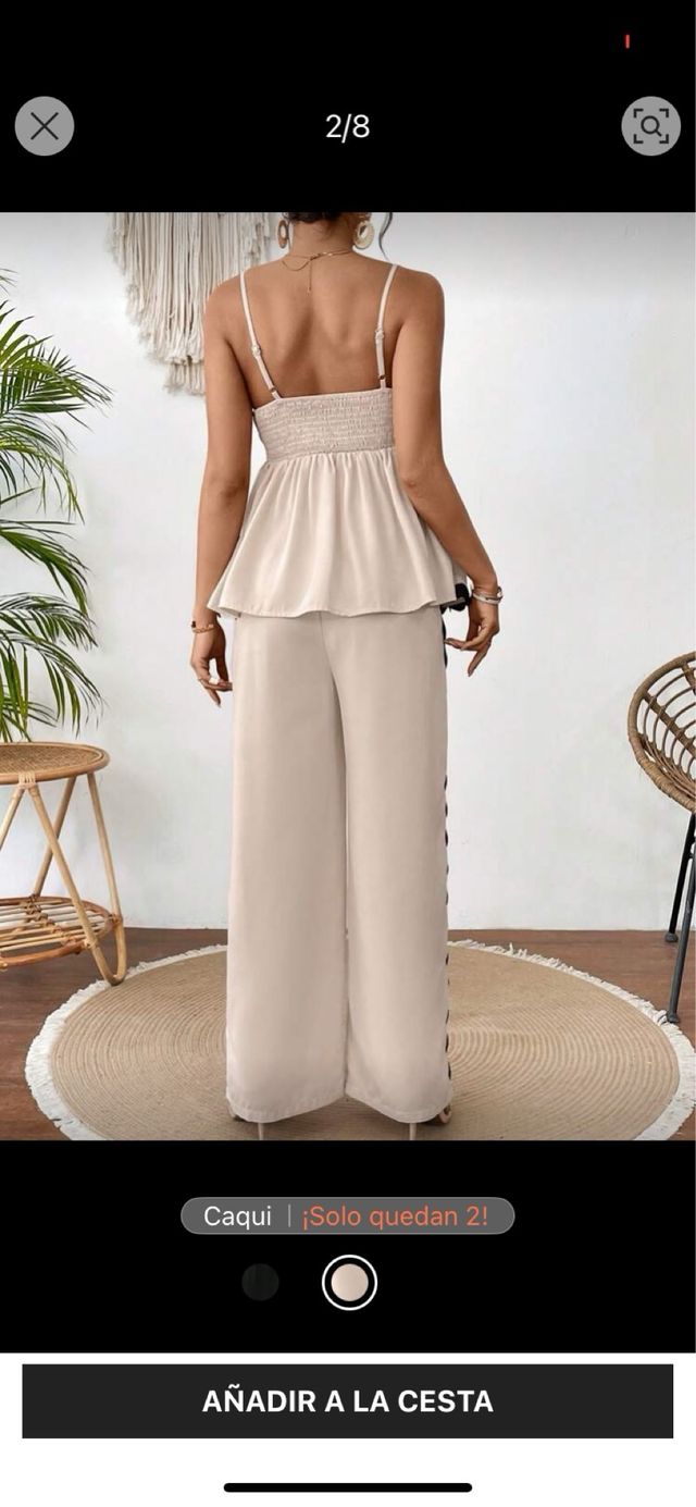 Conjunto premamá beige con detalle negro M