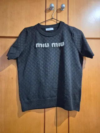 Jersey Miu Miu Negro con Pedrería