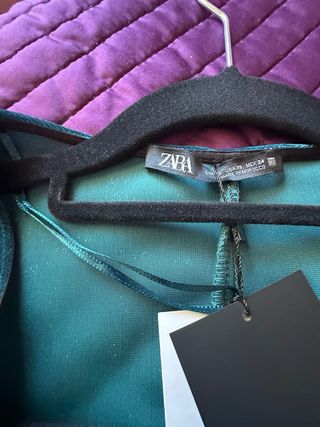 Vestido Zara Terciopelo Verde