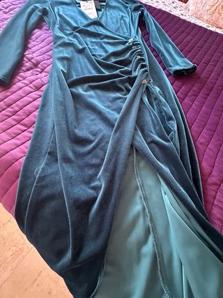 Vestido Zara Terciopelo Verde