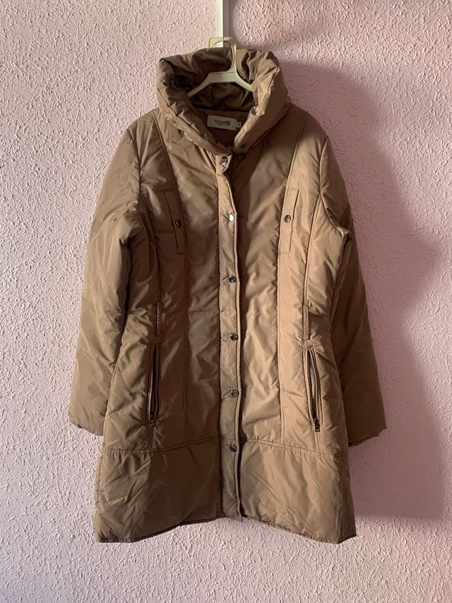 Chaquetón mujer beige/marrón