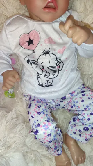 Bambola Reborn femmina con ciuccio e biberon