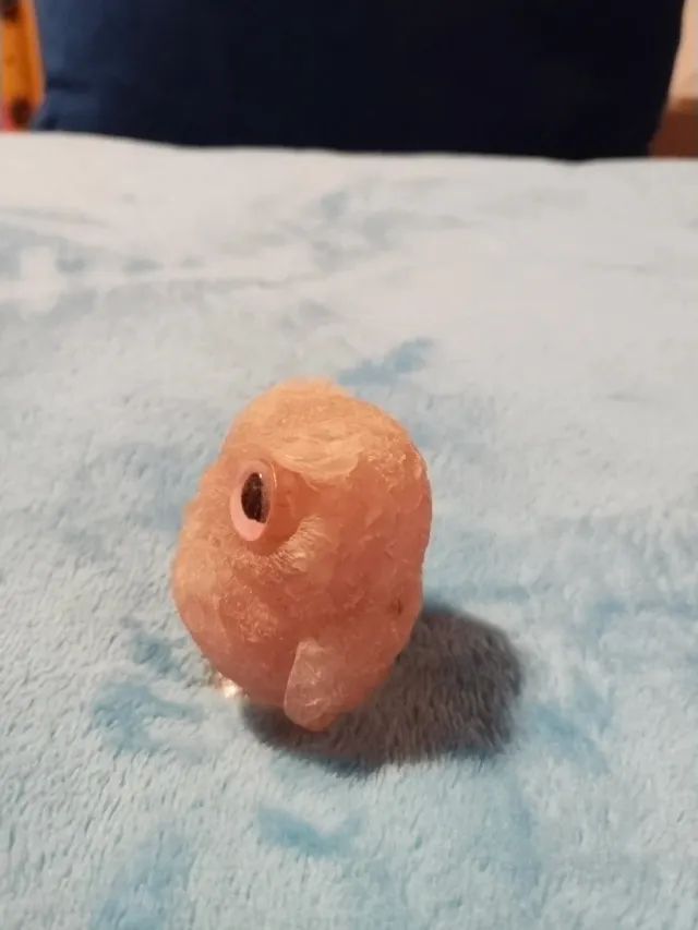 Búho pequeño cuarzo rosa
