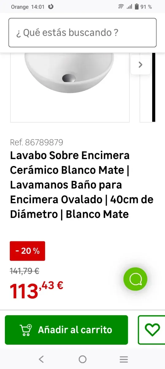 Lavabo de cerámica blanco