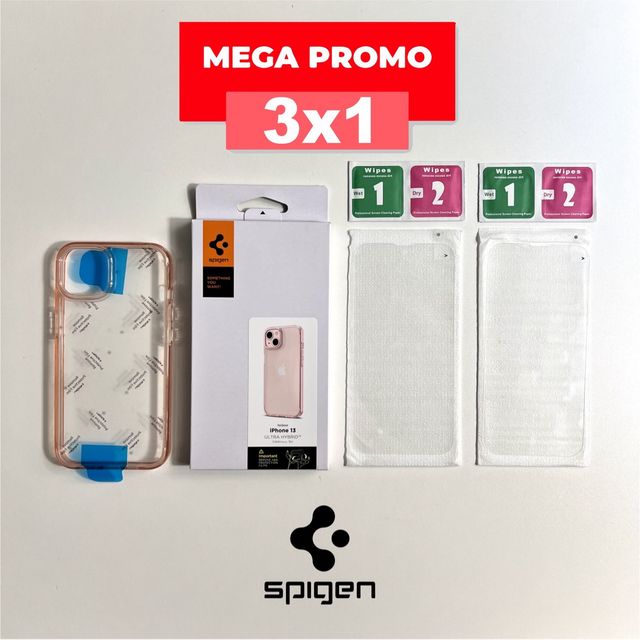 13 | Custodia Spigen + 2 Vetri Temperati | iPhone