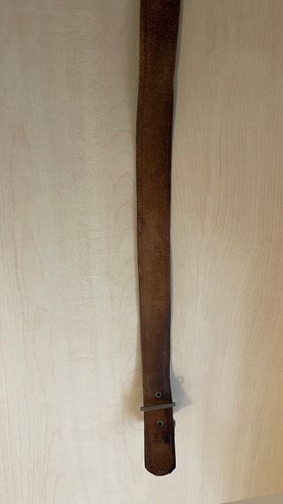 Cintura vintage marrone con fibbia argento