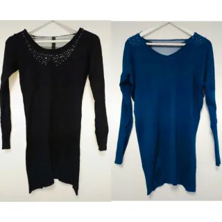 Jersey largo con pedrería y espalda transparente