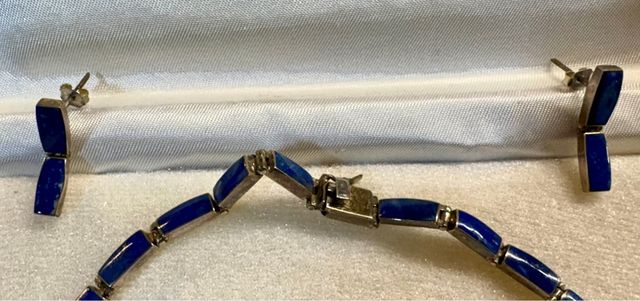 Conjunto de plata 950 y lapislázuli